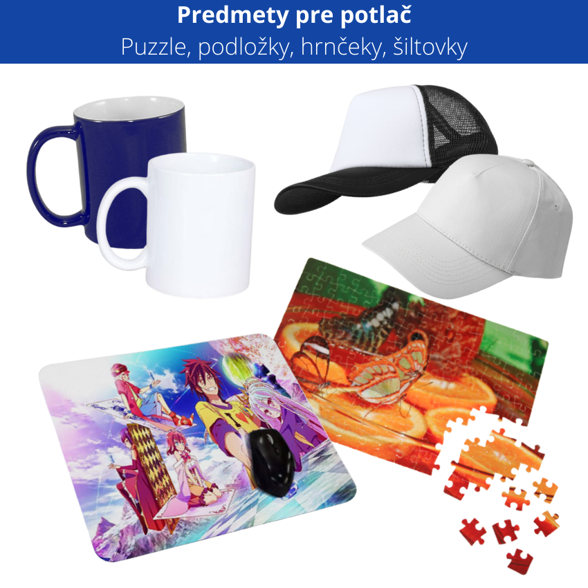 sada pre potlač šiltoviek, puzzle, podložiek pod myš, hrnčekov a ďalších predmetov